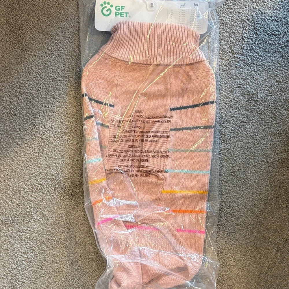 NWT GF Pet Striped Pink Dog Sweater. Size 2XL